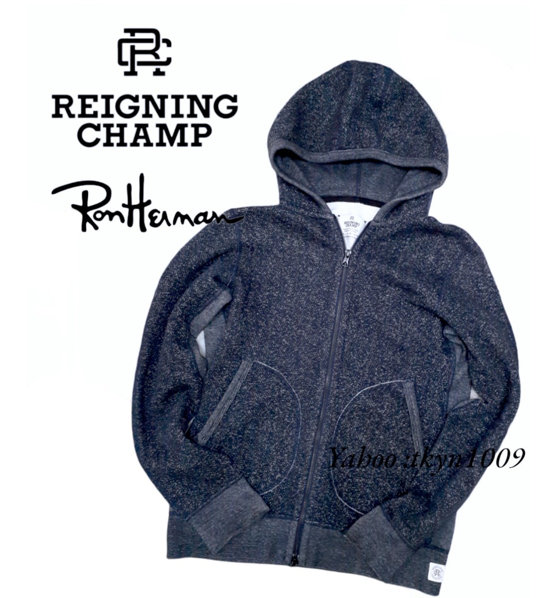 REIGNING CHAMP for Ron Herman レイニングチャンプ ロンハーマン 別注 コラボ 裏起毛 ジップパーカー _画像1