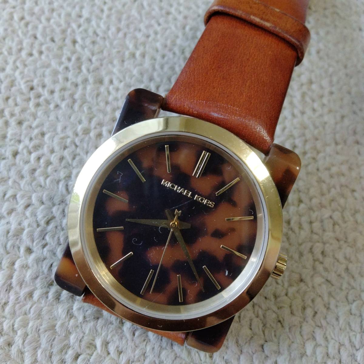 マイケルコースべっ甲調メンズ時計 MICHAEL KORS