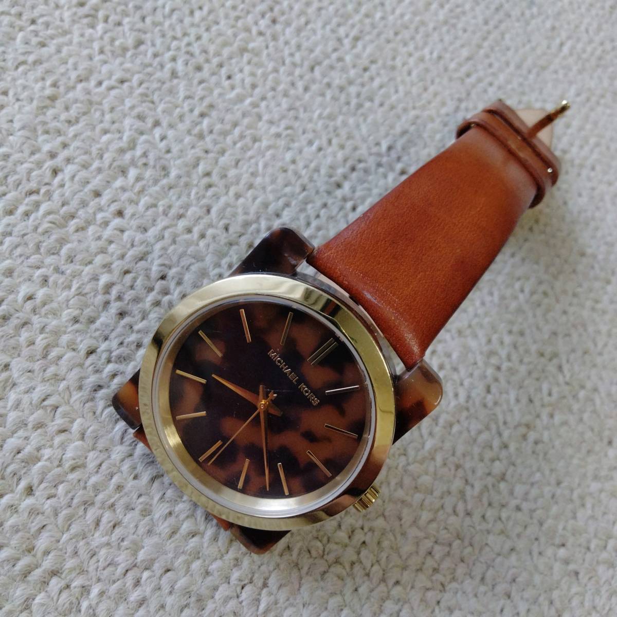 マイケルコースべっ甲調メンズ時計 MICHAEL KORS