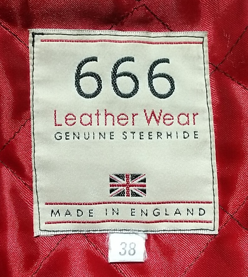 666 Leather wear トリプルシックス ダブルライダースジャケット 38 レザー ブラック 黒 牛革 ルイスレザー lewis leathers ライトニング _画像6