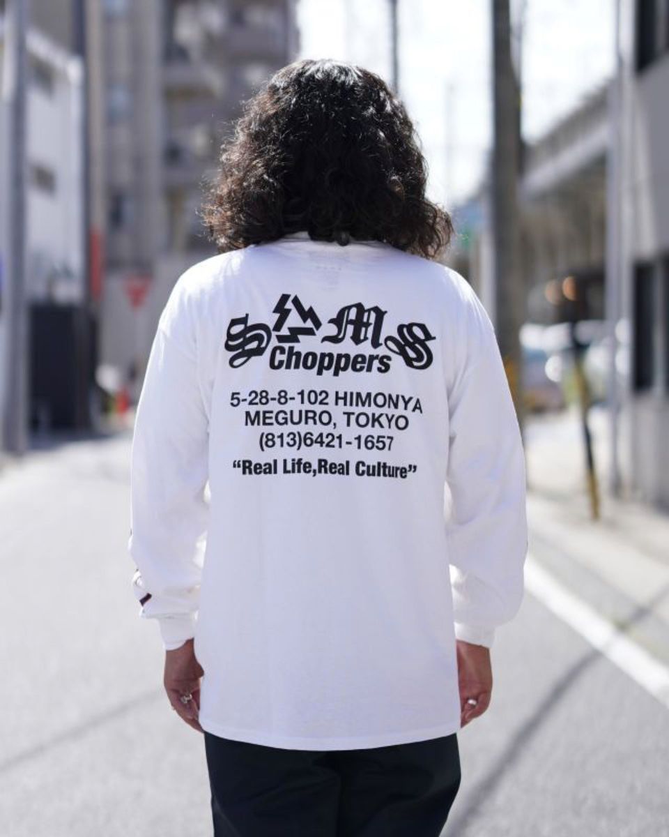 ショップ　サムズ　ロングスリーブTシャツ/SAMS フレイム WHITE XL