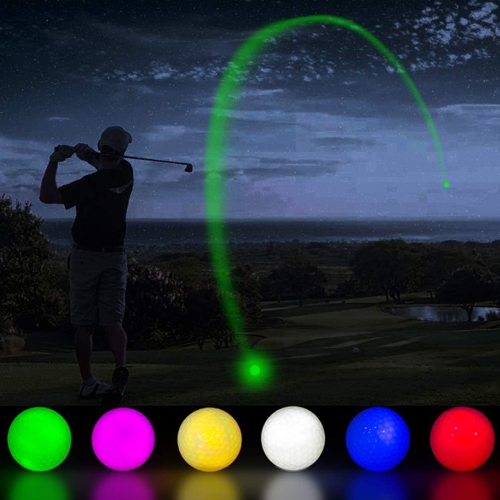 6パック：6色が含まれています 光る ゴルフボールアップLEDライト - ダークロングラストスーパーブライトナイトゴルフボール ６_画像6