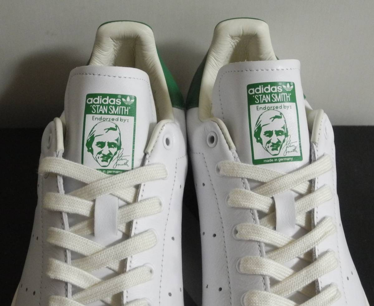 新品 ドイツ製 スタンスミス 2019年製 JP25.5cm EE9145 白×緑 天然皮革 アディダス adidas stansmith mig made in germany_画像5