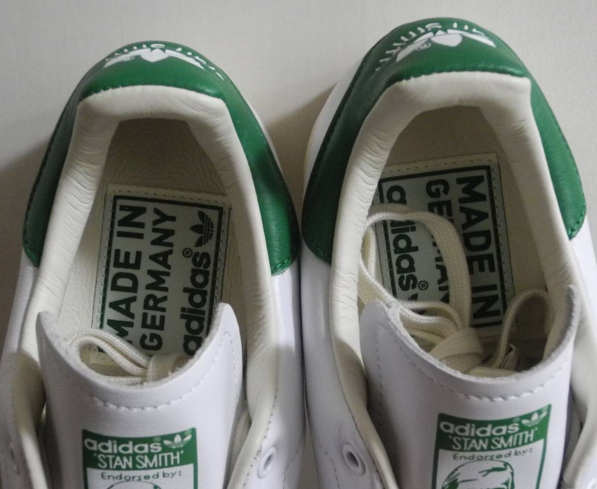 新品 ドイツ製 スタンスミス 2019年製 JP25.5cm EE9145 白×緑 天然皮革 アディダス adidas stansmith mig made in germany_画像9