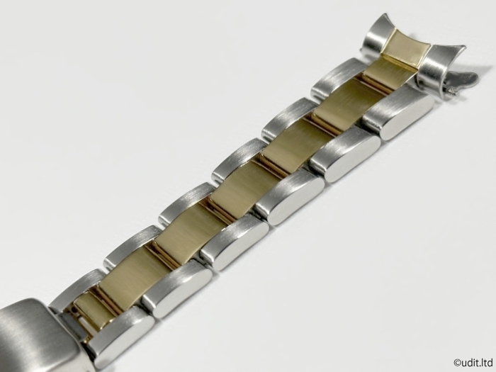 19mm ポリッシュ コンビ ブレスレット 腕時計ベルト バンド メタルブレス [ロレックス ROLEX 各モデル用 デイトジャスト サブマリーナ]_最大幅が19mｍを超えません。