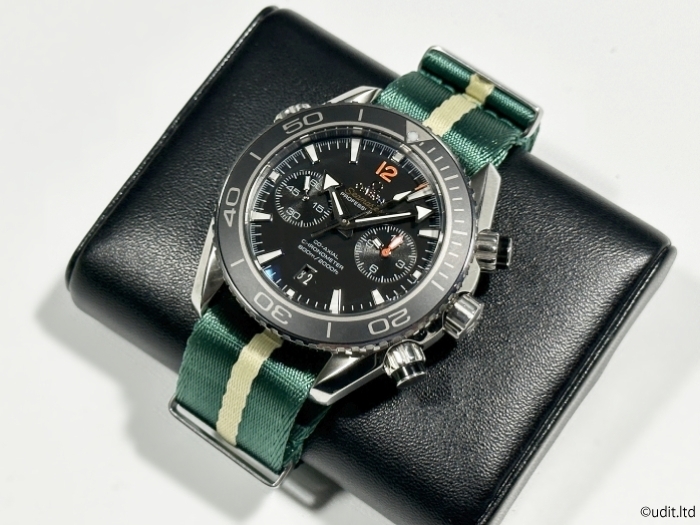 ラグ幅:22mm ハイクオリティ NATOストラップ 腕時計ベルト グリーン/クリーム/ストライプ ファブリック LG1 の画像4