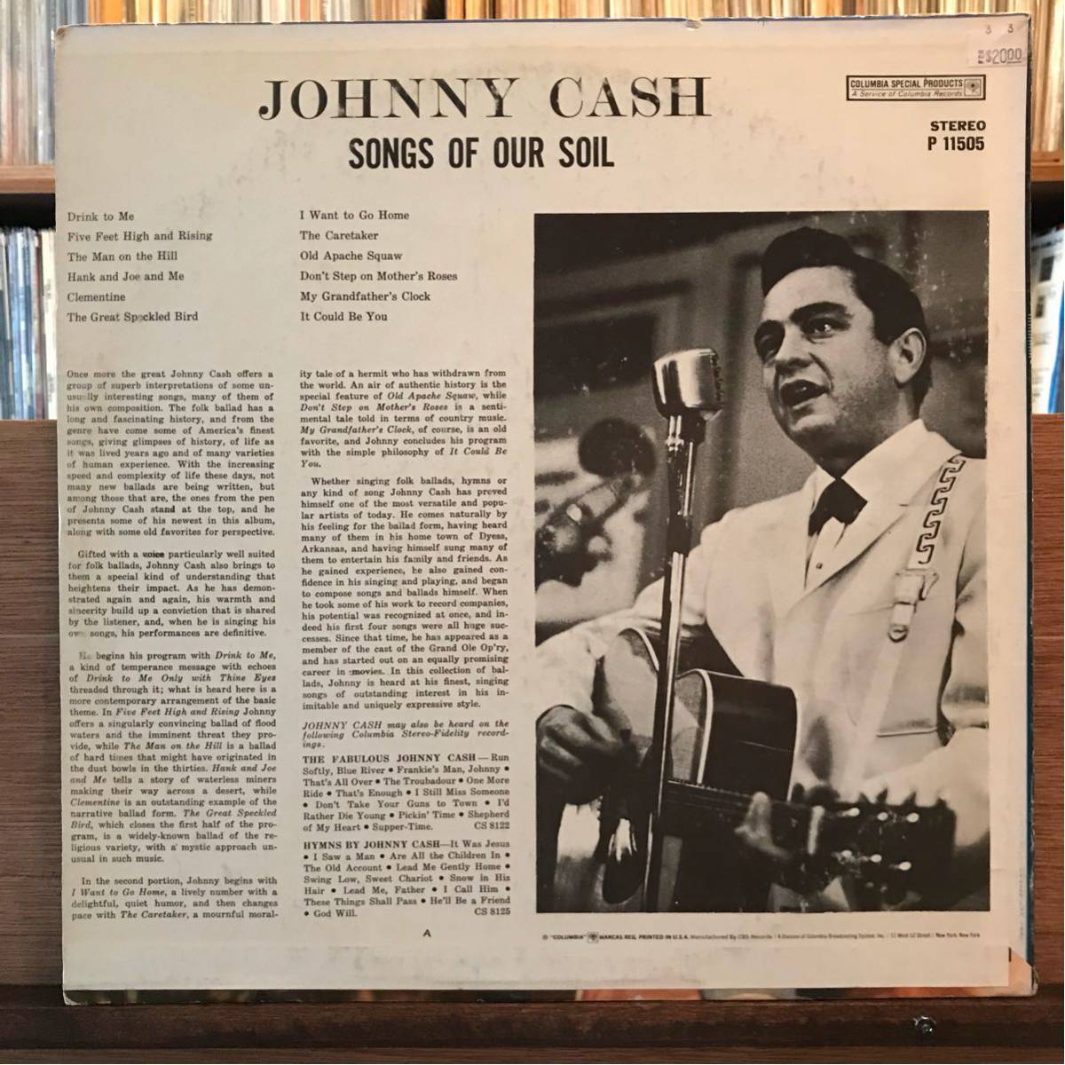 JOHNNY CASH LP SONGS OF OUR SOIL ジョニーキャッシュ ロカビリー_画像2