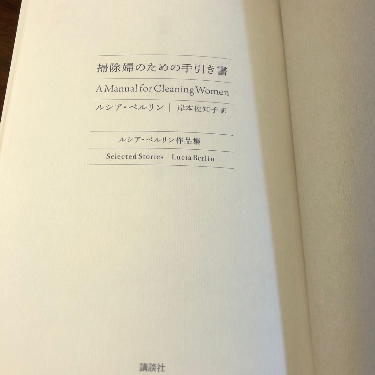 掃除婦のための手引き書　ルシア・ベルリン作品集 ルシア・ベルリン／著　岸本佐知子／訳