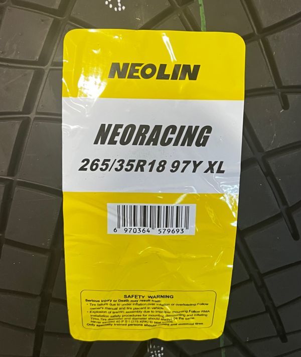 訳あり 半端品整理 NEOLIN ネオリン ネオレーシング 2022年製造 265/35R18 97Y XL トレッドウェア 320 8本価格 ドリフト・タイムアタック_画像4