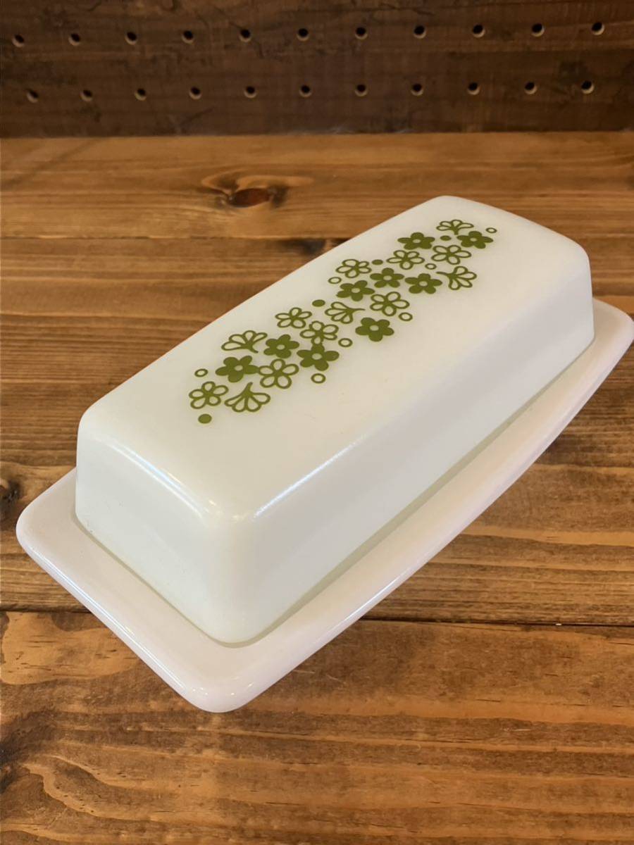  Pyrex /PREX/ butter dish / milk glass / floral print / Country style / Vintage / Vintage / antique 