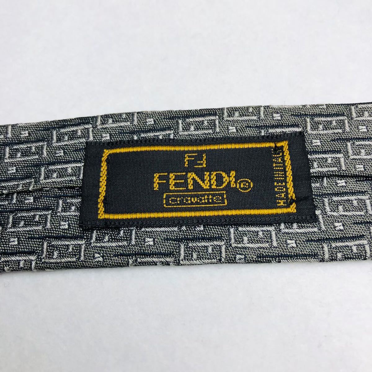 日本未発売】 FENDIフェンディ ネクタイ ハイブランド ロゴ柄ブラウン