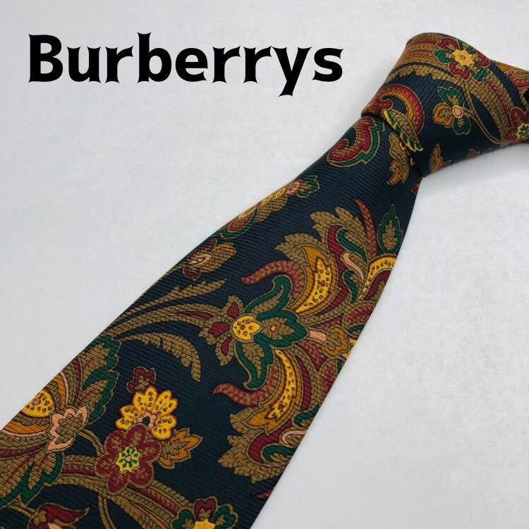 半額SALE／ Burberrysバーバリーネクタイ ハイブランド花柄ブラック