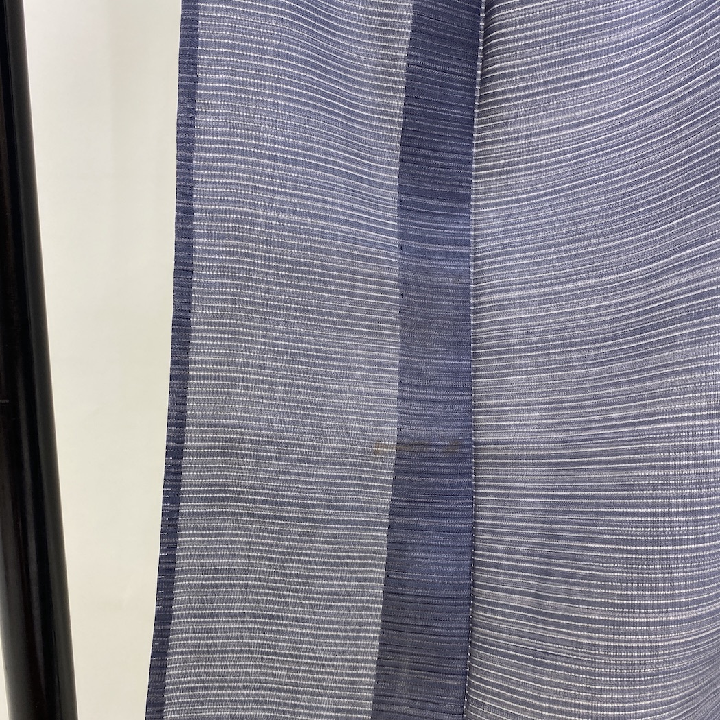 おしゃれ着物 着物 裄64cm 絽 夏用 やわらか生地 紺 正絹 1548の画像6