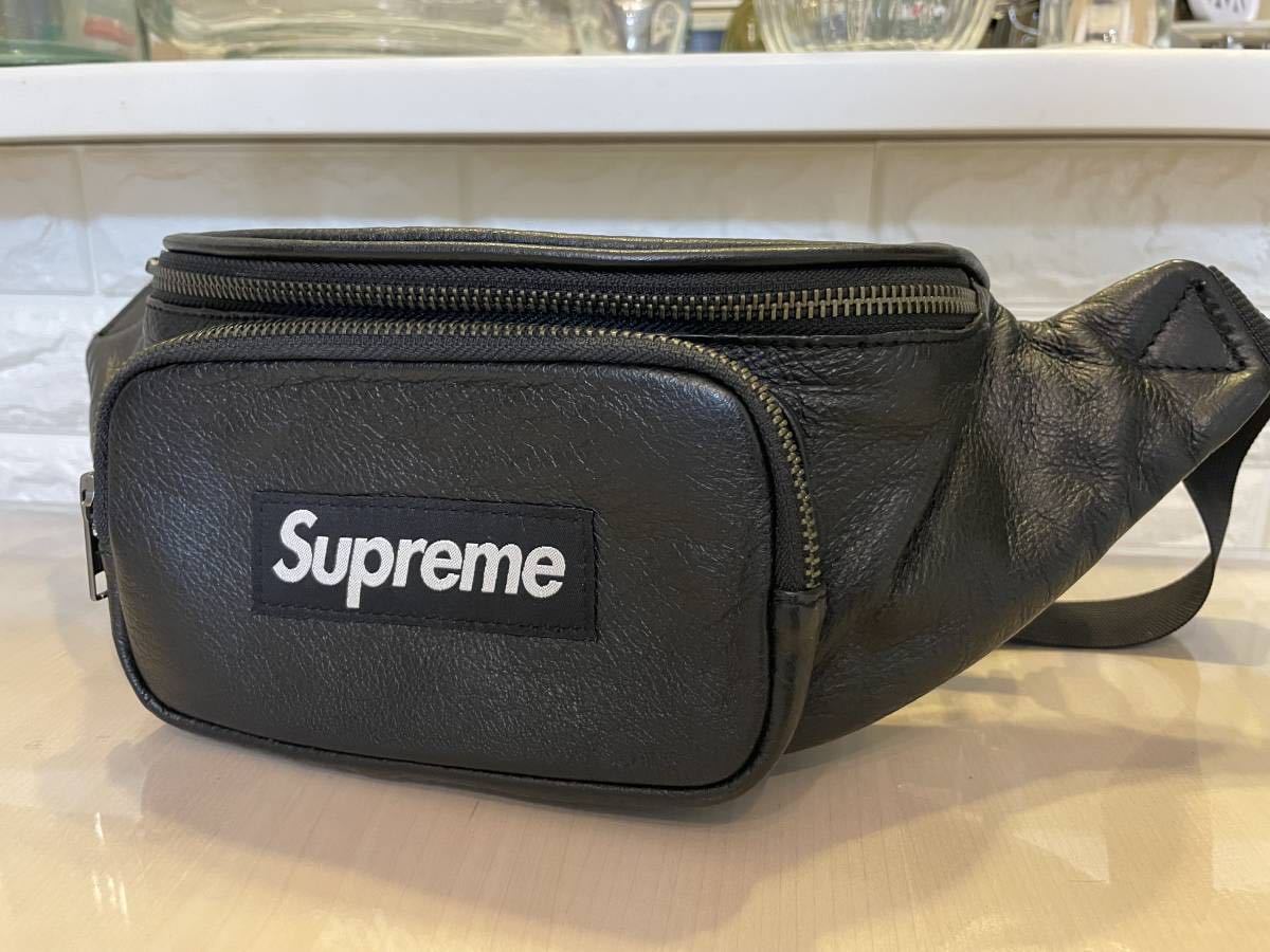 Yahoo!オークション - 送料無料 SUPREME 17SS Leather Wai...