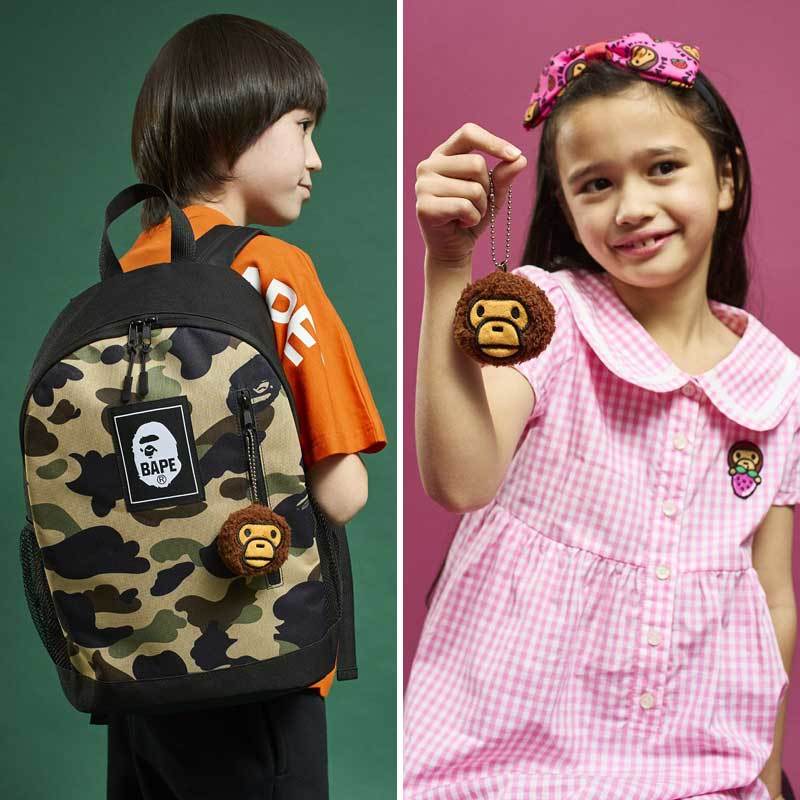 ★１０個出品★BAPE KIDS◆A BATHING APE／迷彩カモ◆ア ベイシング エイプ◆CAMOバックパック＆マイクロチャーム◆２点セット◆カモ／付録_画像2