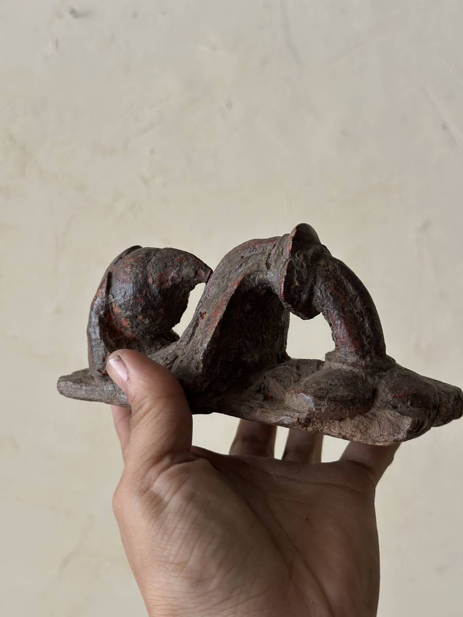 インド　アンティーク　木彫り　御守り　オブジェ　インテリア　古木　朽木　アート　残欠　発掘品　古道具　木片　鳥　、_画像7