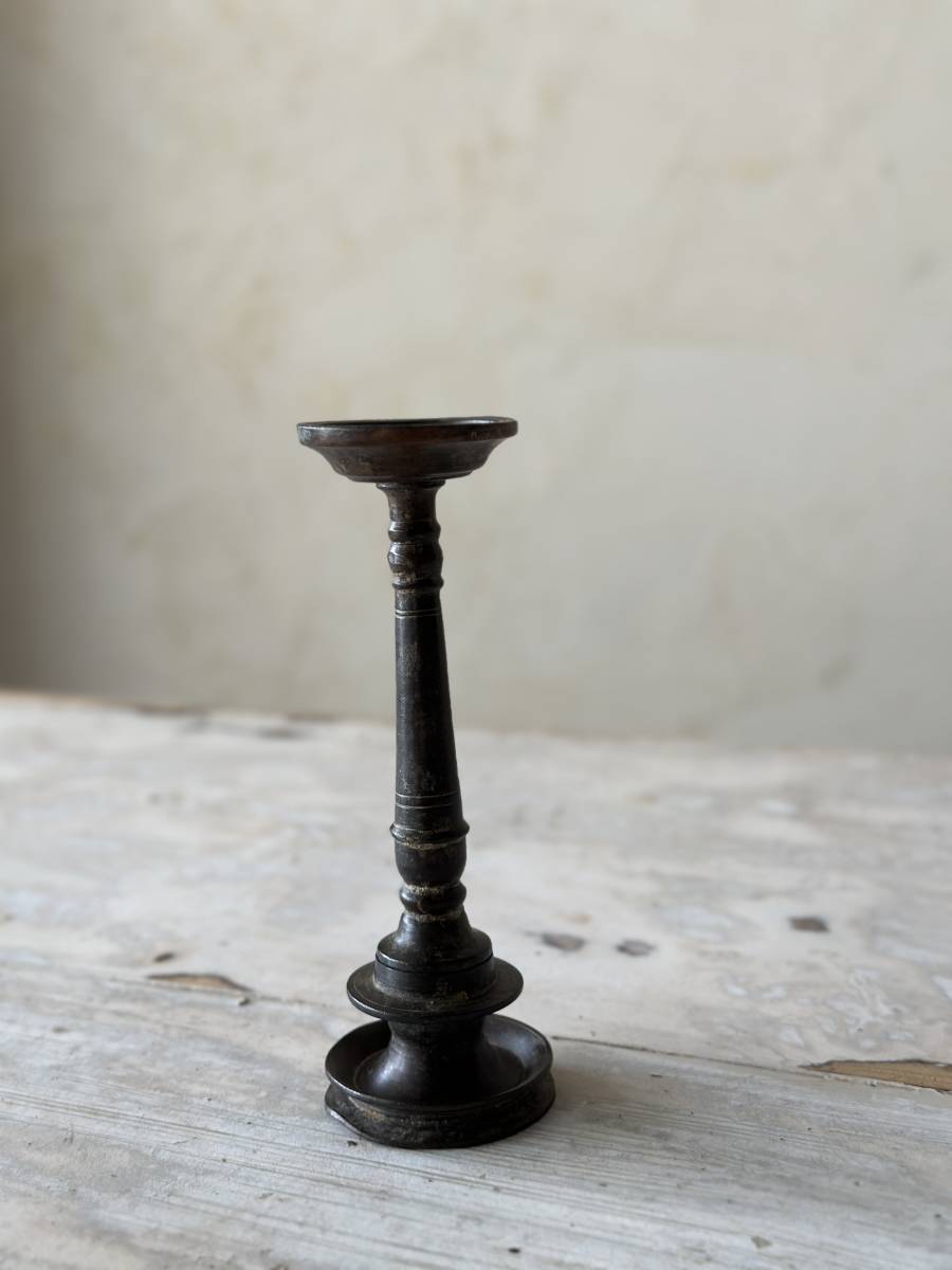 アンティーク オイルランプ　真鍮製 燈明皿 ランプ インド インテリア　ディスプレイ　真鍮 時代物 古美術 トライバル　古銅　古道具_画像1