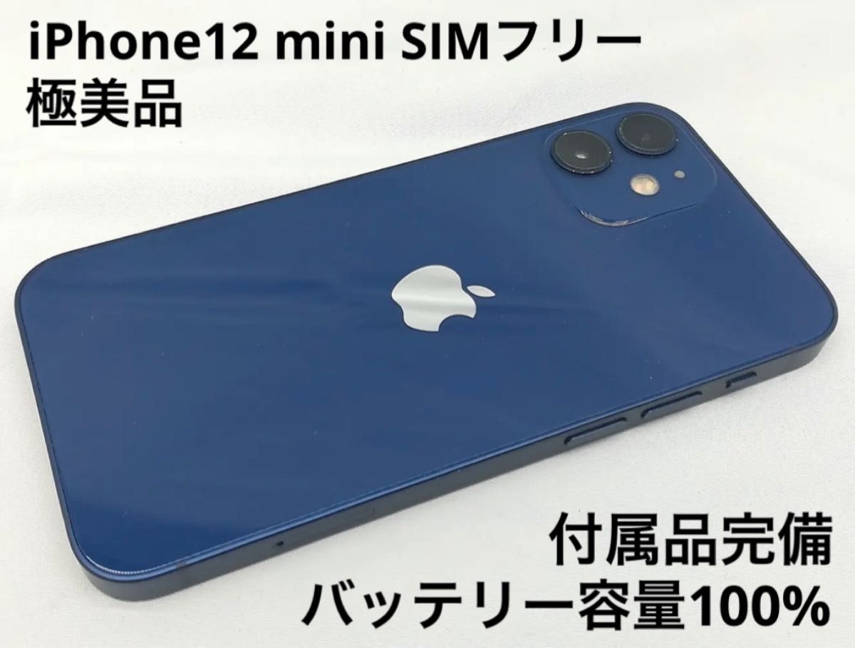 iPhone12 mini 64GB SIMフリー ブルー バッテリー容量100% 付属品完備