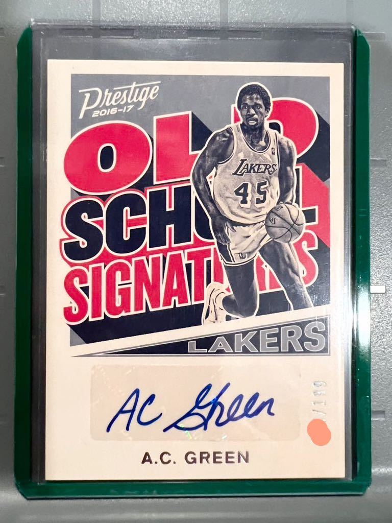 激レア選手/199 Auto 16 Panini Old School A.C. Green A.C.グリーン NBA 直筆 サイン Lakers レイカーズ All-star All-defensive 3度優勝