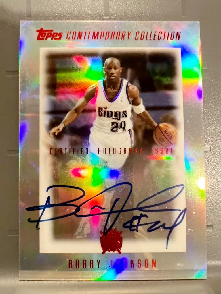 鬼レア直書/50 Red Auto 04 Topps Contemporary Bobby Jackson ボビー ジャクソン NBA サイン Panini バスケ キングス 03 Kings 6th Man 賞_画像3