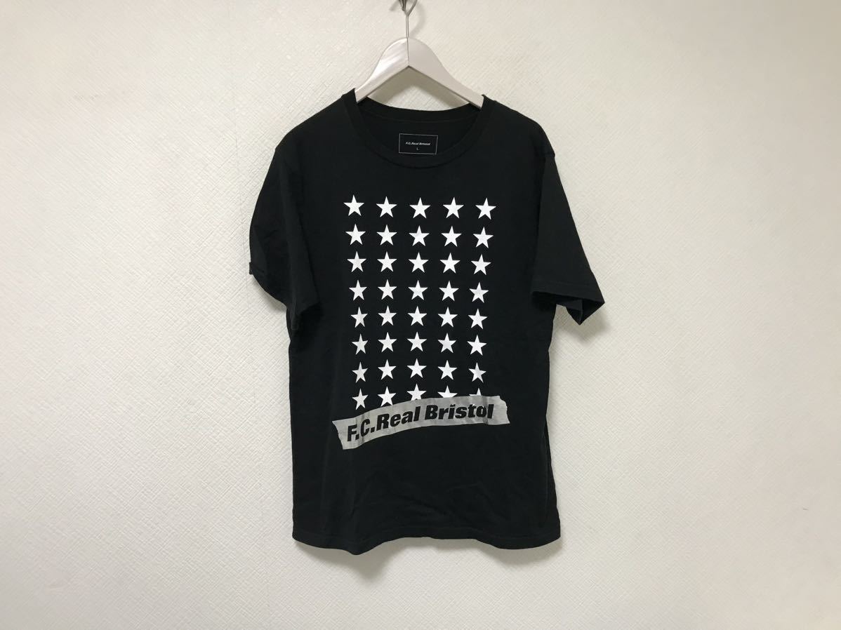 本物エフシーレアルブリストル F.C.Real BristolソフSOPH.コットンプリント半袖Tシャツメンズサーフアメカジミリタリー黒ブラックL日本製_画像1