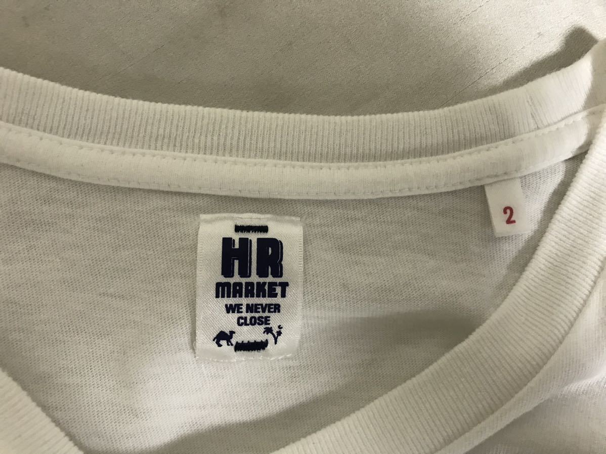 本物ハリウッドランチマーケットHRMコットンプリント半袖Tシャツメンズサーフアメカジミリタリービジネススーツ白ホワイト2M日本製_画像4