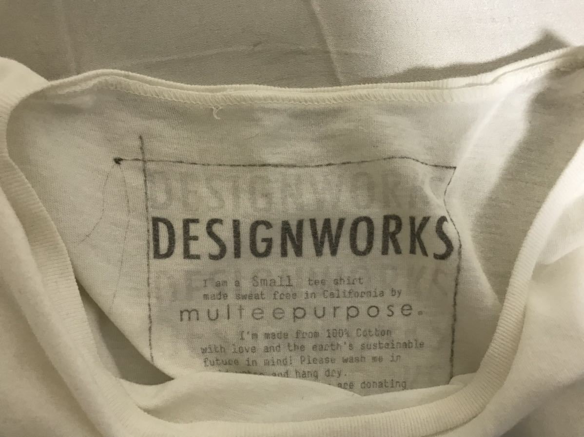 本物デザインワークスDESIGNWORKS× マルティパーパスmulteepurposeコットンプリント半袖Tシャツメンズサーフアメカジミリタリー白S_画像4
