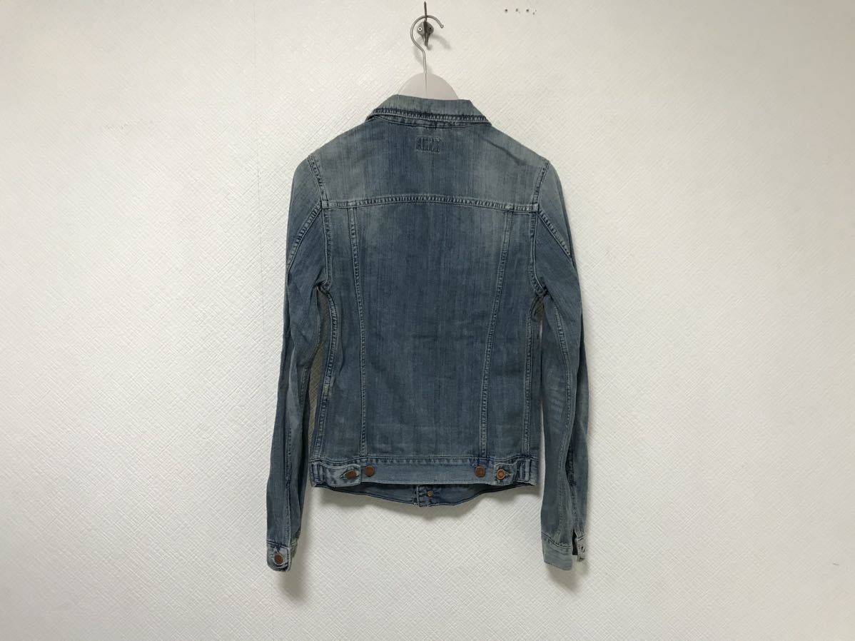 新品未使用本物ヌーディージーンズnudie jeansコットンデニムジャケットメンズアメカジサーフミリタリーワーク青XSイタリア製Gジャン_画像3