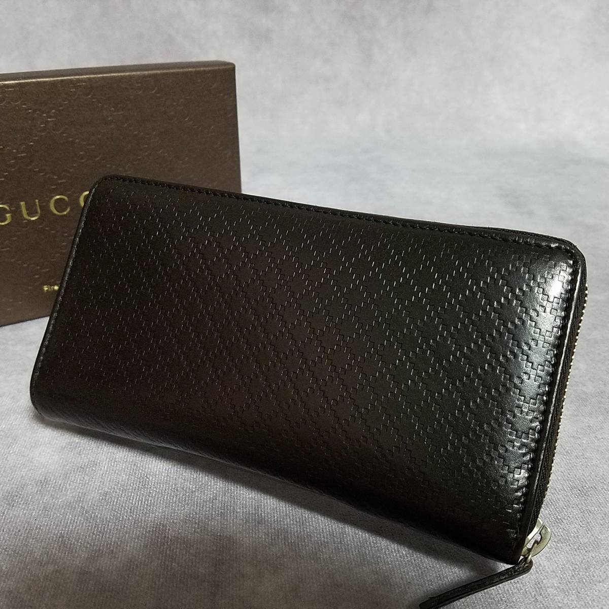良好】 GUCCI グッチ 正規品 ディアマンテ 本革 レザー ラウンド 良好】 GUCCI グッチ 正規品 ディアマンテ 本革 レザー ラウンド