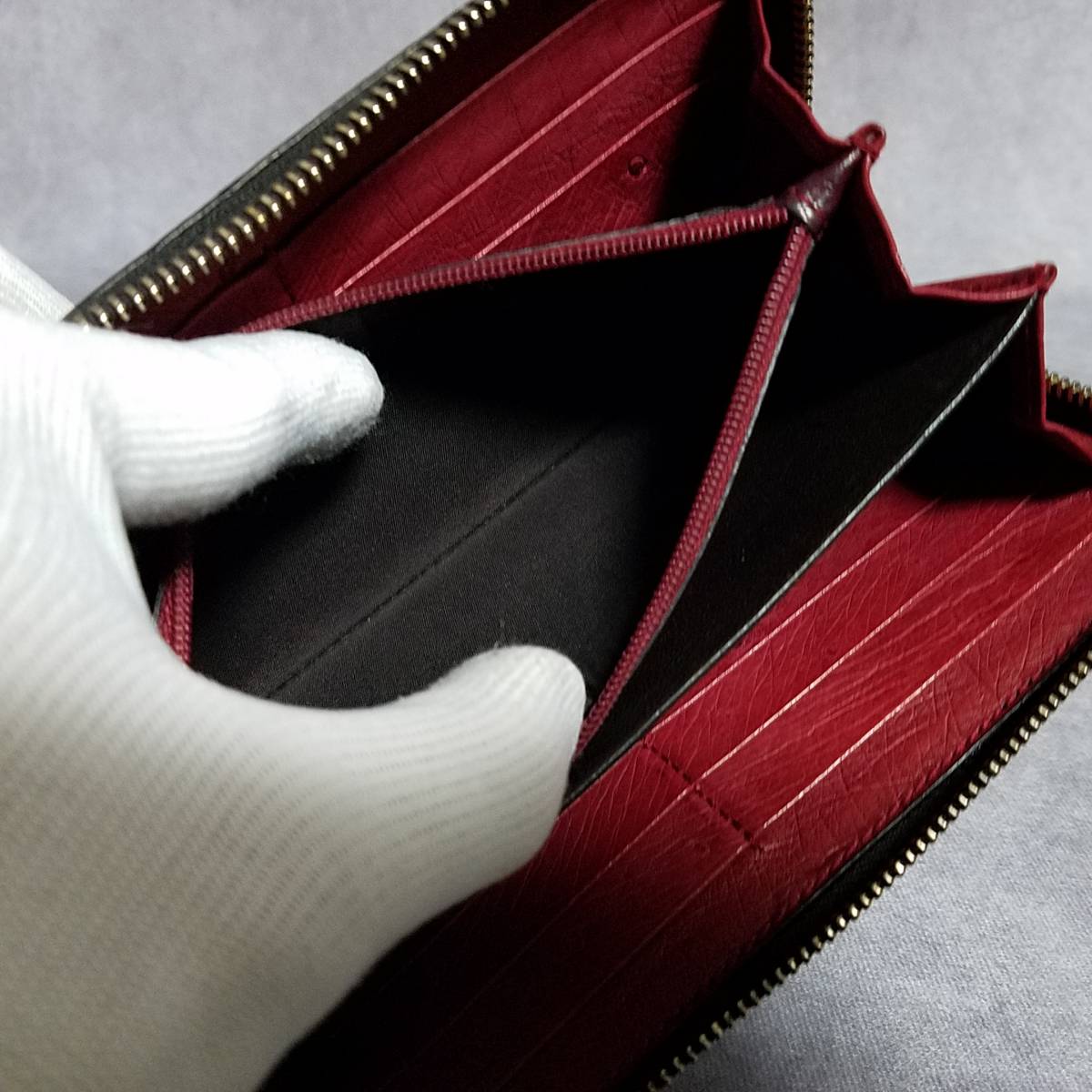 良好】 GUCCI グッチ 最高級 バンブー タッセル オーストリッチ 本革