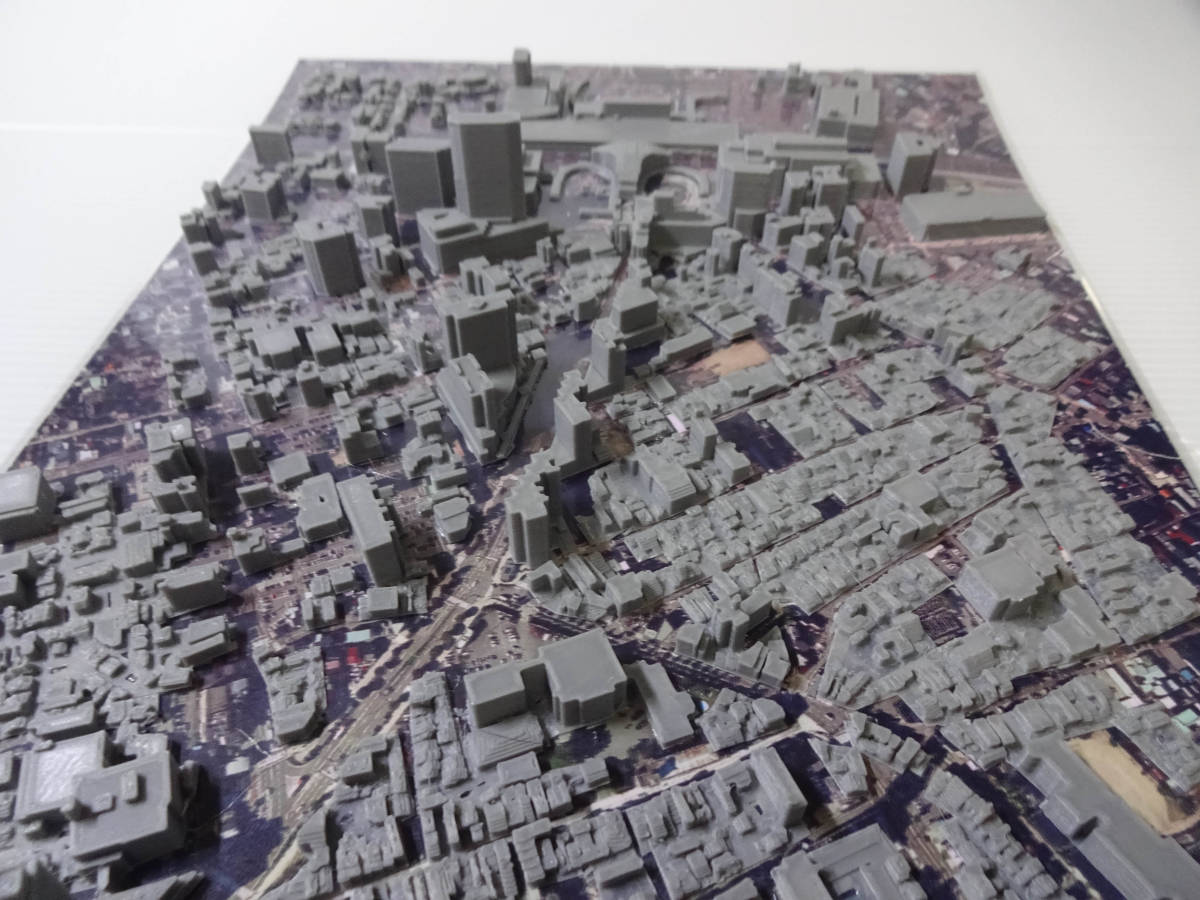 金沢駅　国土交通省の整備した３D都市データを活用した都市模型　組立済　　スケール1/4000　(透明ケース付)　_画像5