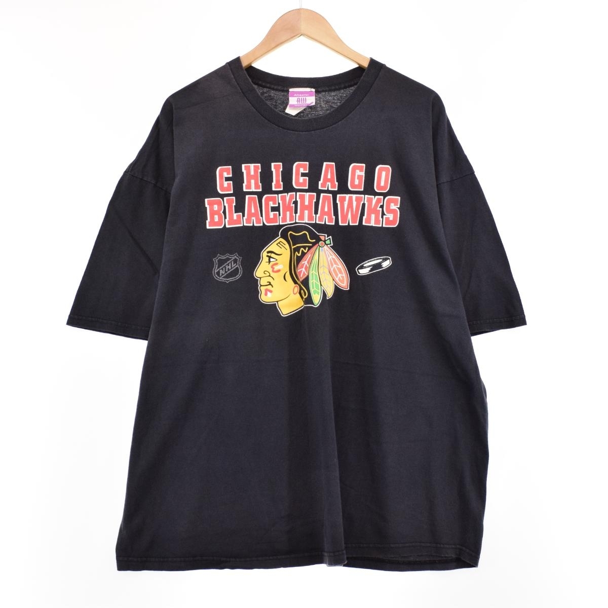 古着 90年代 ATHLETIC WORKS NHL CHICAGO BLACKHAWKS シカゴブラックホークス プリントTシャツ USA製 メンズXXL ヴィンテージ /eaa320947_画像1