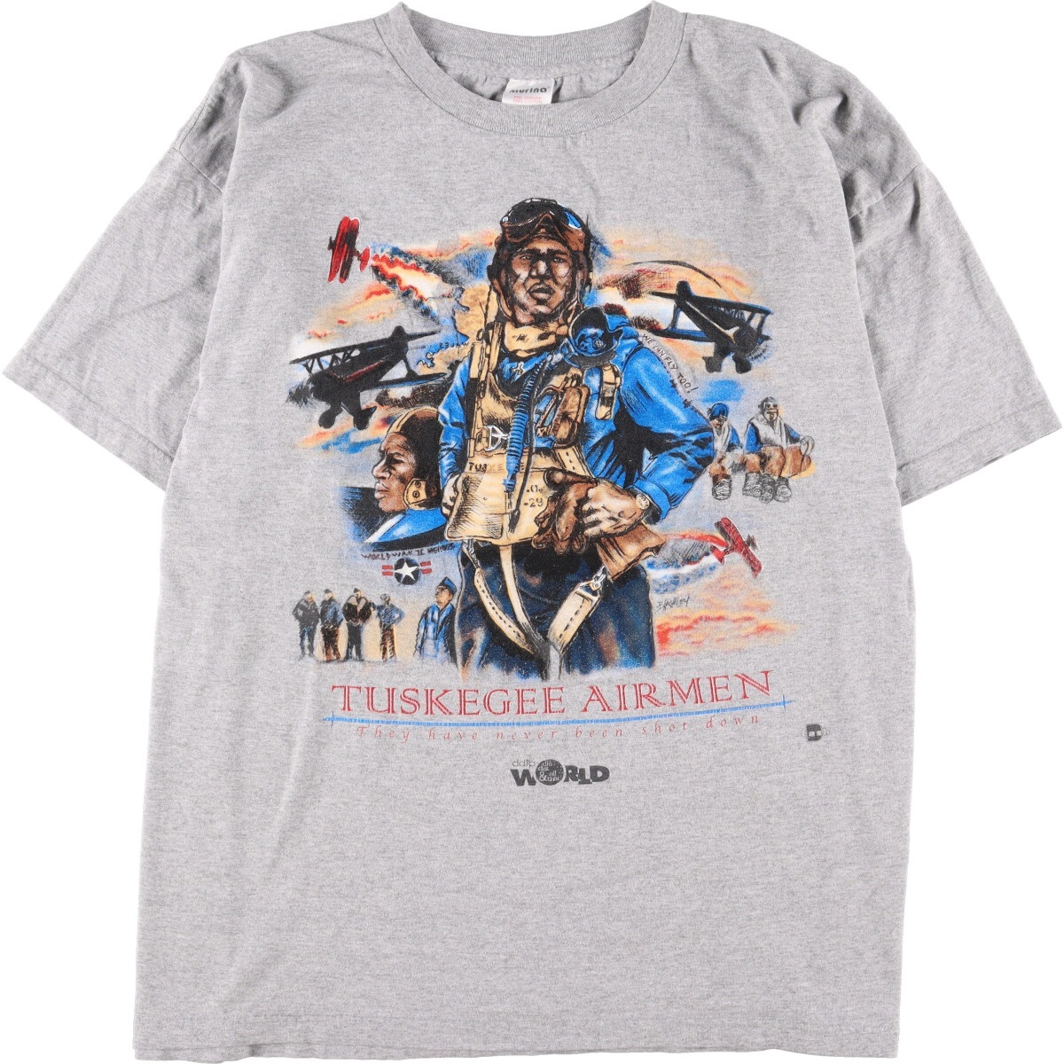 古着 90年代 Murina Tuskegee Airmen タスキーギエアメン プリントTシャツ USA製 メンズXL ヴィンテージ /eaa333962 【SS2309】_画像1