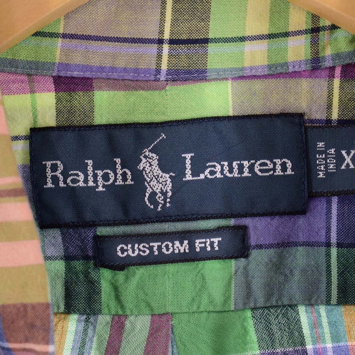 古着 ラルフローレン Ralph Lauren CUSTOM FIT 半袖 ボタンダウン チェックシャツ メンズXL /eaa333291 【SS2309】_画像3