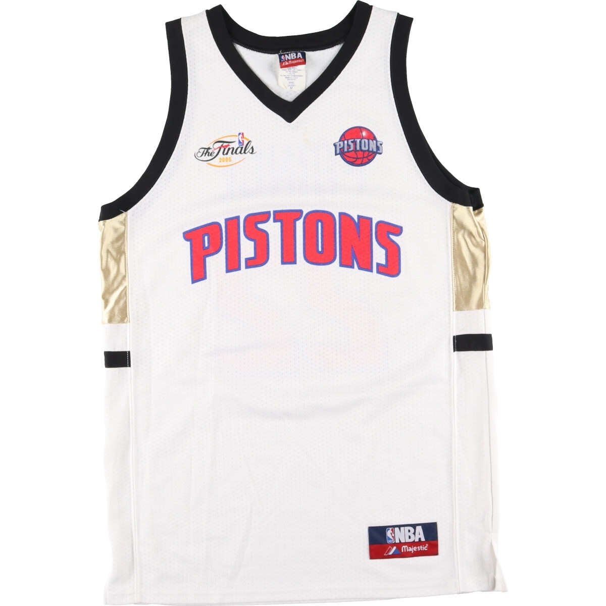 古着 Majestic NBA DETROIT PISTONS デトロイトピストンズ メッシュタンクトップ ゲームシャツ USA製 メンズM /eaa337633 【SS2309】