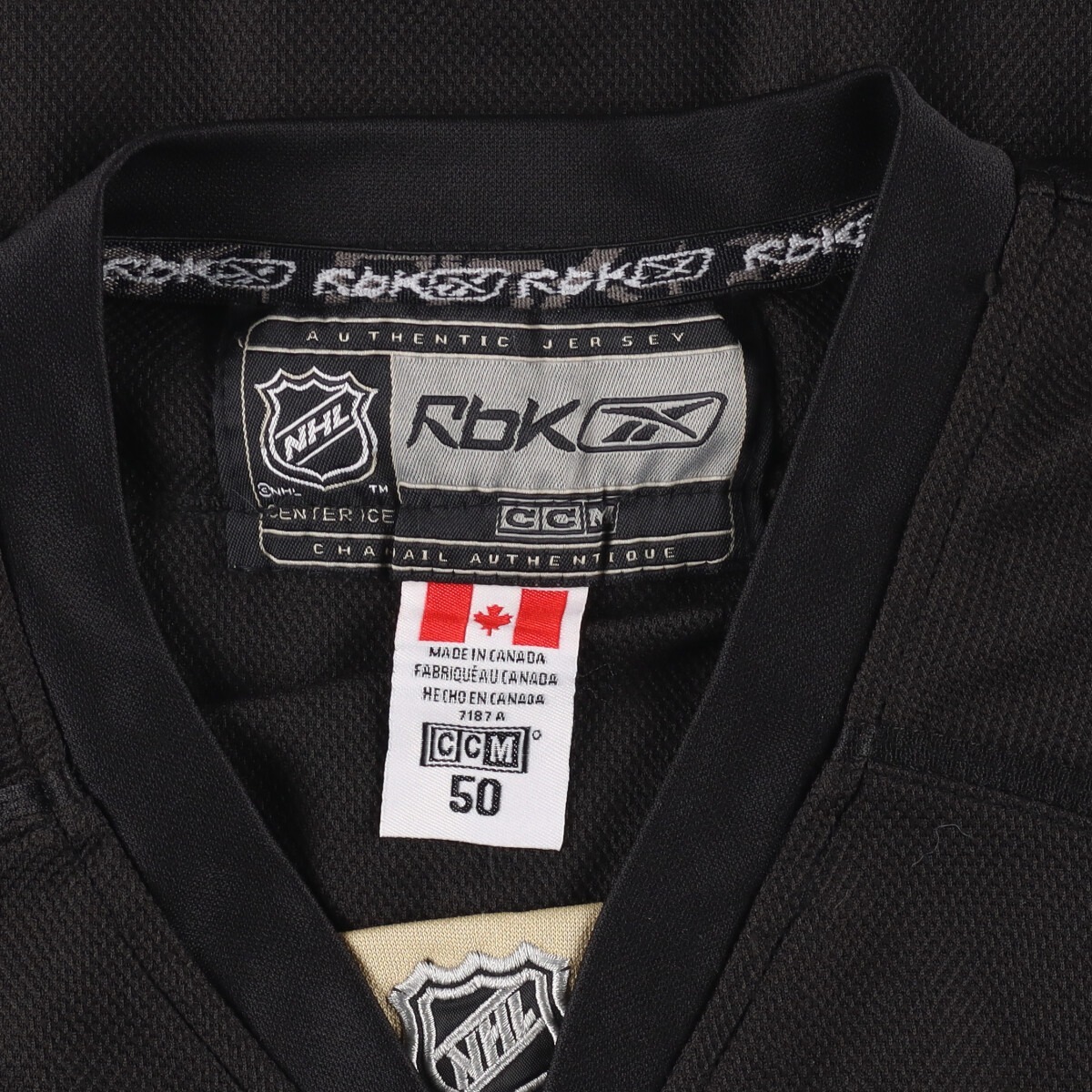  old clothes Reebok Reebok NHLpitsu bar g penguin z number ring game shirt hockey shirt Canada made men's L /eaa338144 [SS2309]
