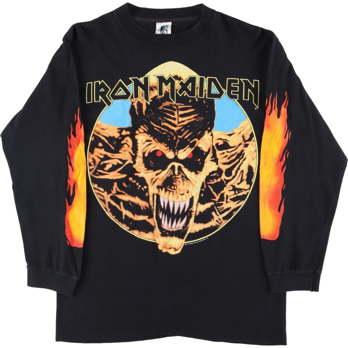 古着 90年代 GEM IRON MAIDEN アイアンメイデン 袖プリント ロンT バンドTシャツ バンT USA製 メンズM ヴィンテージ /evb001958 【SS2309】_画像1