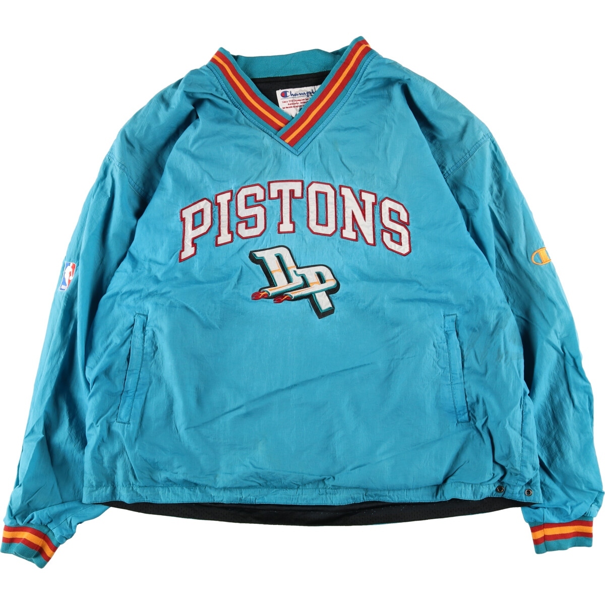 古着 90年代 チャンピオン Champion NBA DETROIT PISTONS デトロイトピストンズ Vネック ウォームアッププルオーバー メンズXXL /eaa371850