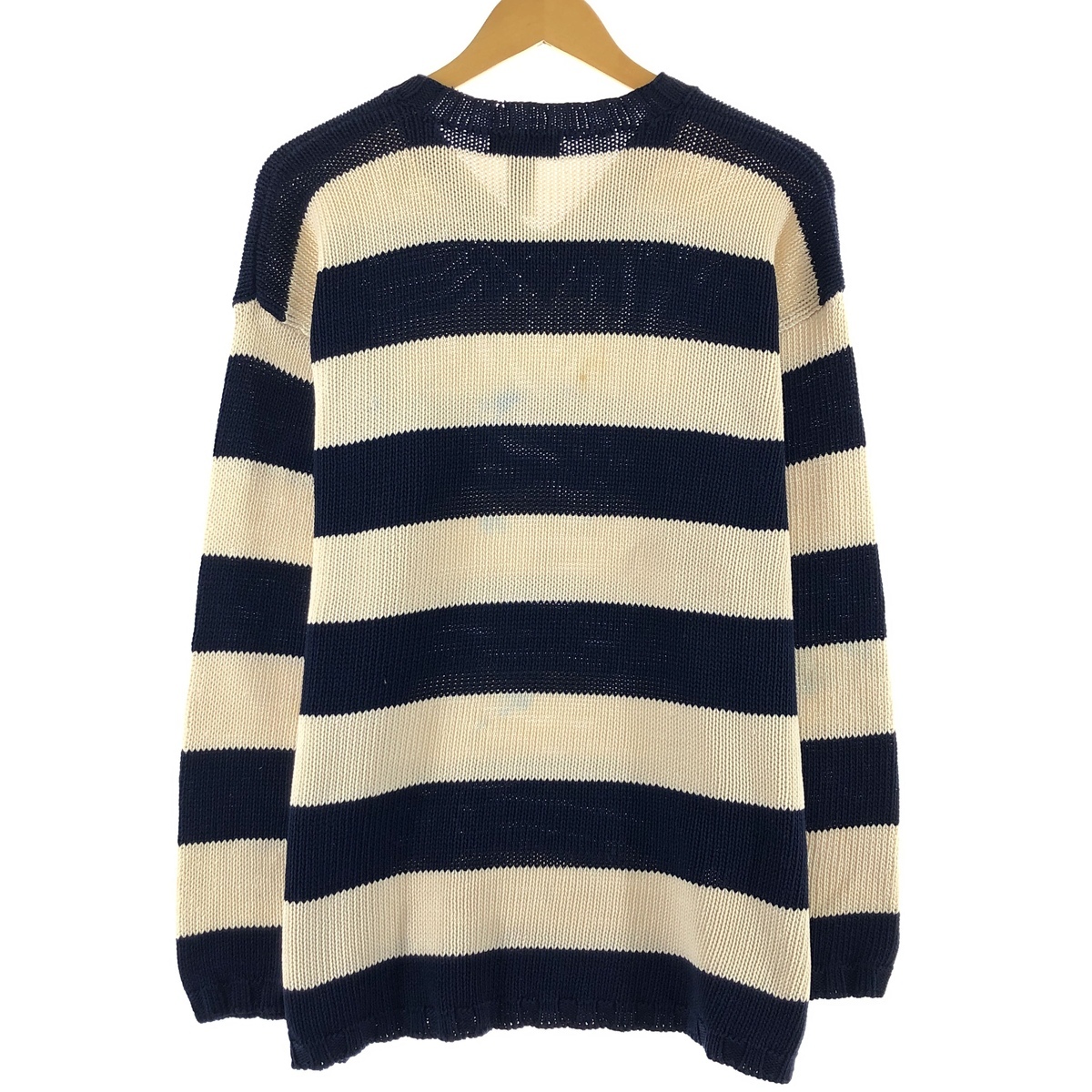  old clothes Ralph Lauren Ralph Lauren LAUREN low Len V neck cotton knitted sweater lady's L /eaa369551