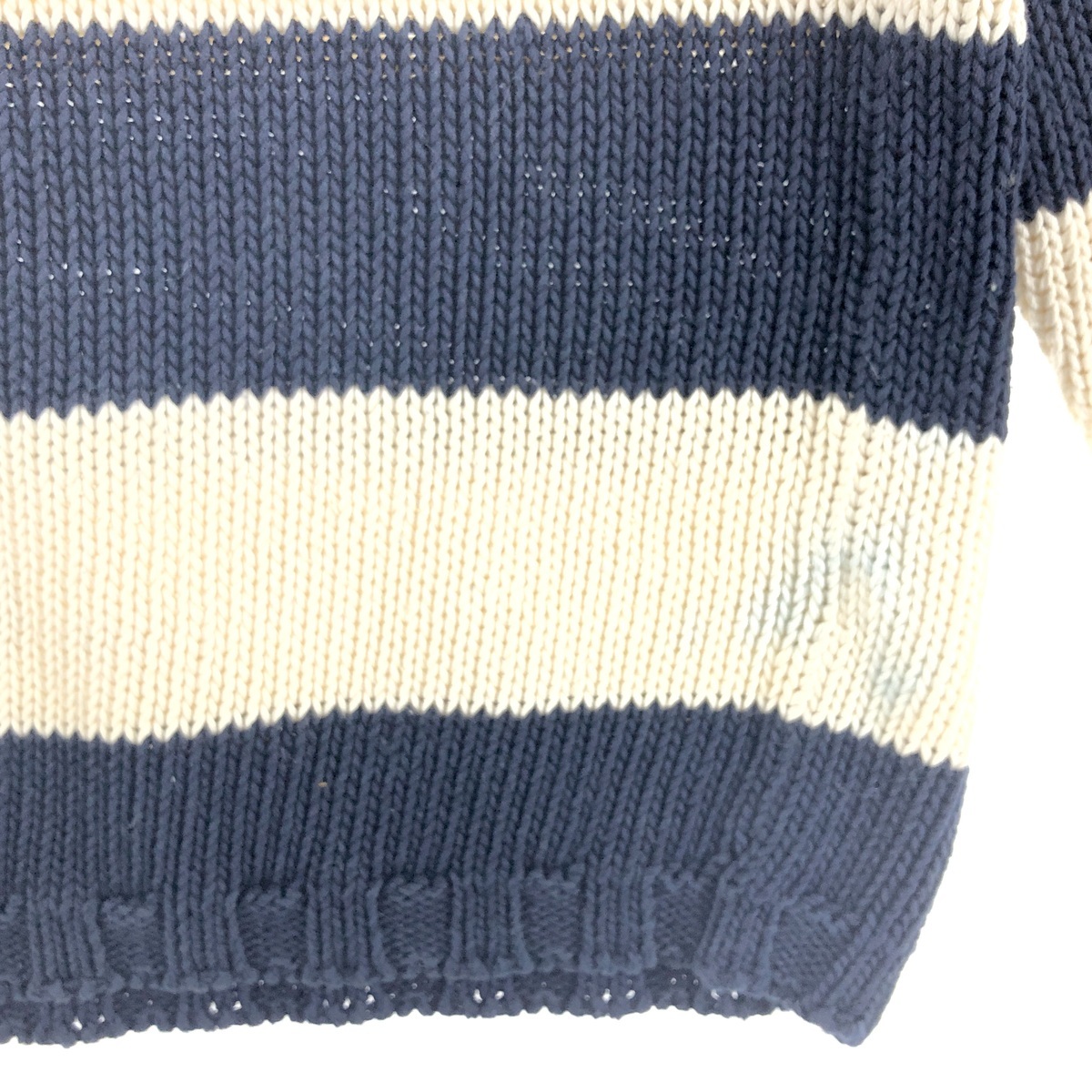  old clothes Ralph Lauren Ralph Lauren LAUREN low Len V neck cotton knitted sweater lady's L /eaa369551