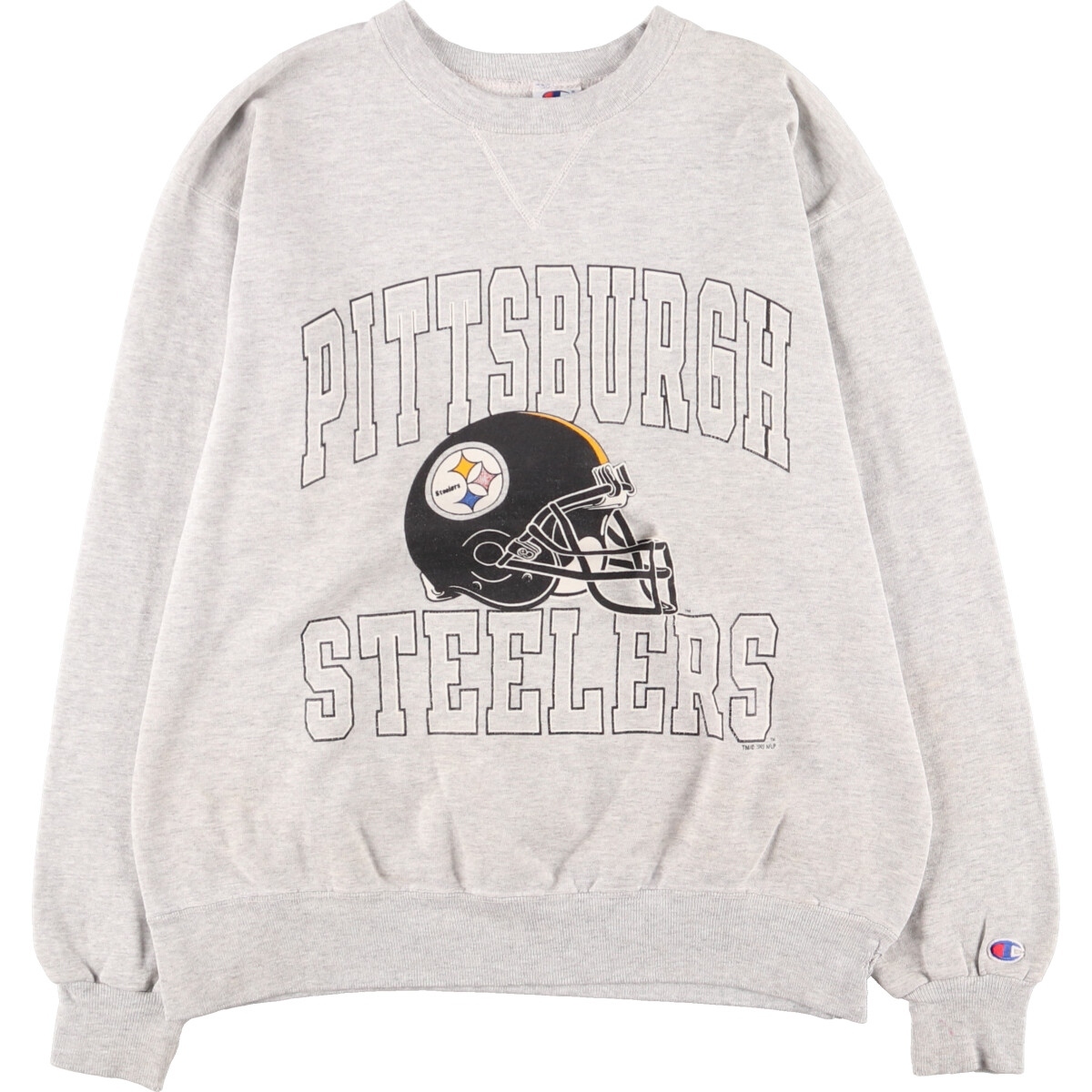 古着 90年代 Champion NFL PITTSBURGH STEELERS プリントスウェットシャツ トレーナー USA製 メンズL ヴィンテージ /eaa375901
