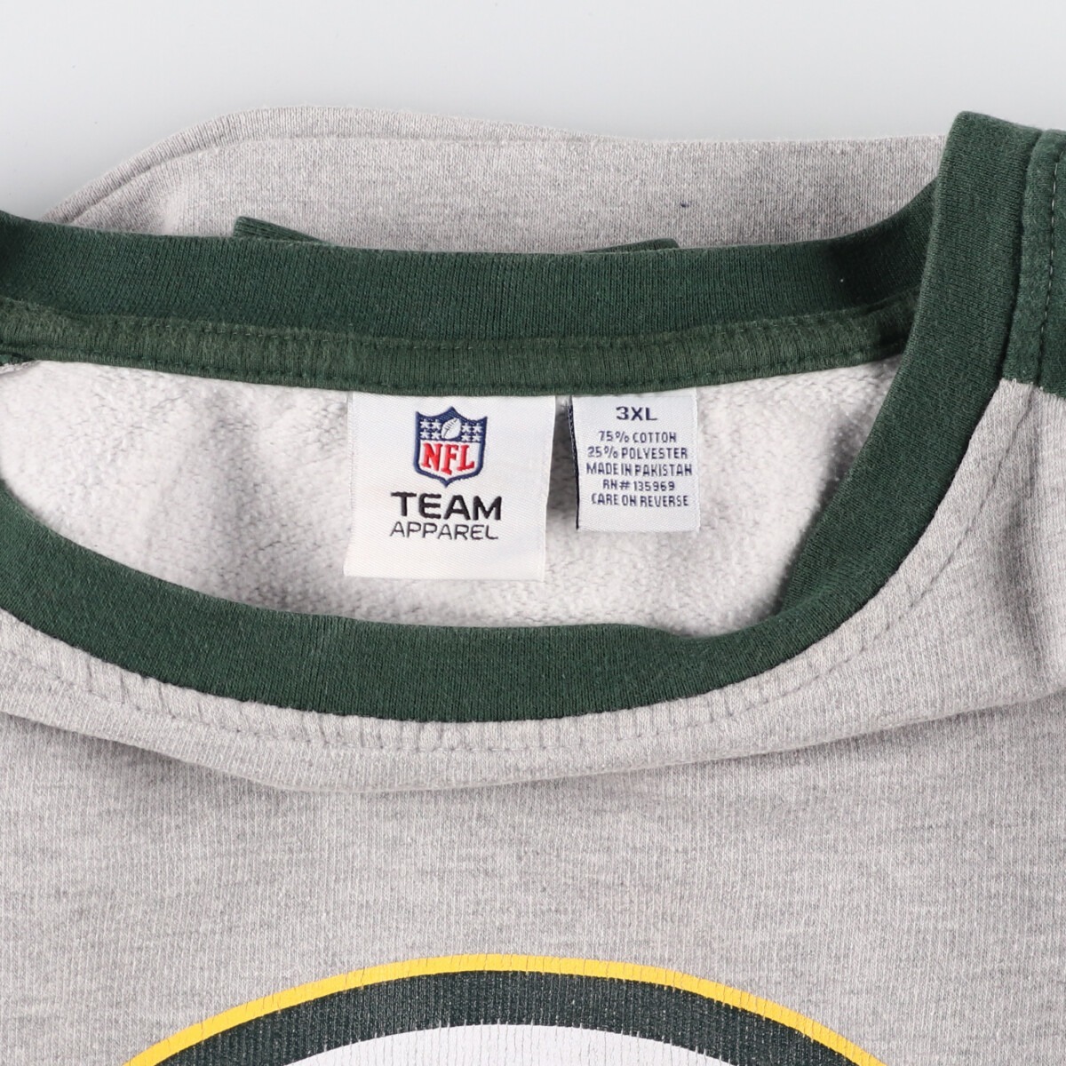 古着 ビックサイズ TEAM APPAREL NFL GREEN リーンベイパッカーズ プリントスウェットシャツ トレーナー メンズXXXL /eaa330436_画像3