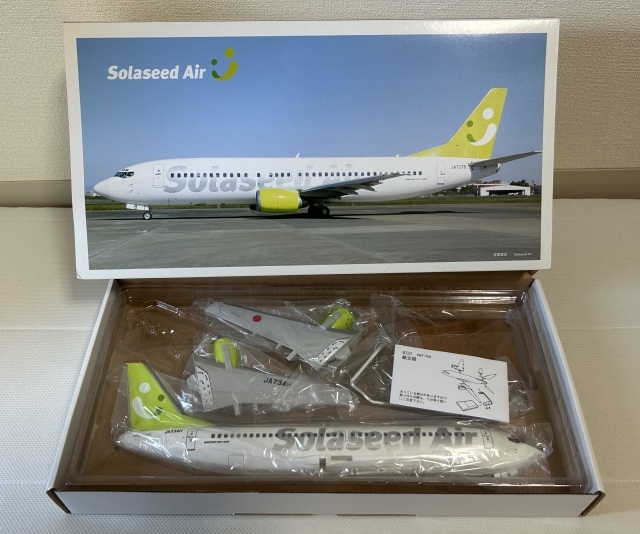  extra-large beautiful goods! 1/100solasido air Solaseed Air JA734Hbo- wing 737-400 B737 -400 old Sky net Asia aviation ANA group 