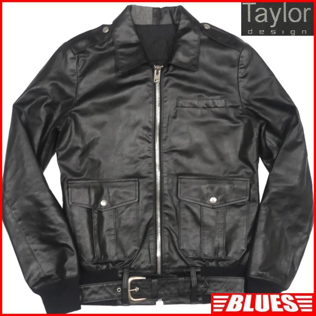 即決 日本製 Taylor design メンズM レザージャケット テーラーデザイン 黒 本革 ブルゾン 本皮 ジャンパー 革ジャン Yahoo!フリマ（旧）