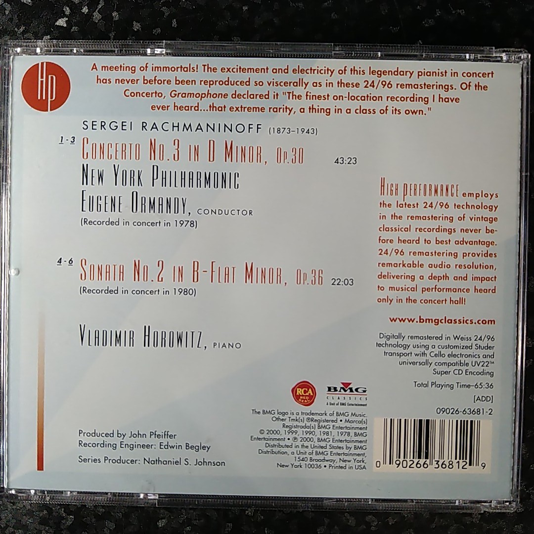 i（RCA）ホロヴィッツ　ラフマニノフ　ピアノ協奏曲第3番　オーマンディ　ピアノ・ソナタ第2番　Horowitz Rachmaninoff Piano Concerto_画像2