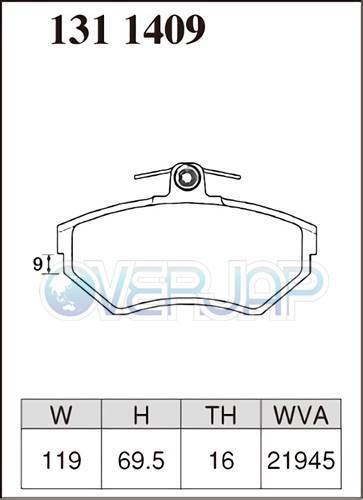 X1311409 DIXCEL Xタイプ ブレーキパッド フロント用 VOLKSWAGEN(フォルクスワーゲン) LUPO 6EAVY 2003～ 1.6 GTi_画像2