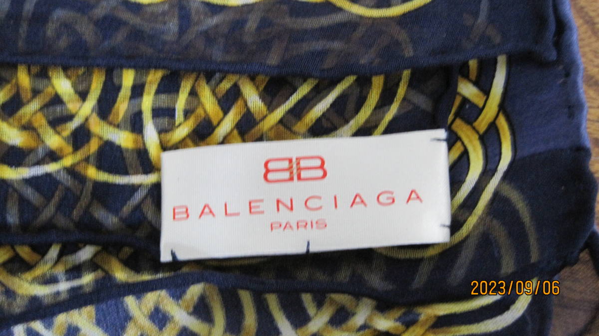 【中395】BALENCIAGA バレンシアガ スカーフ ストール  シルク100％ 未使用の画像7