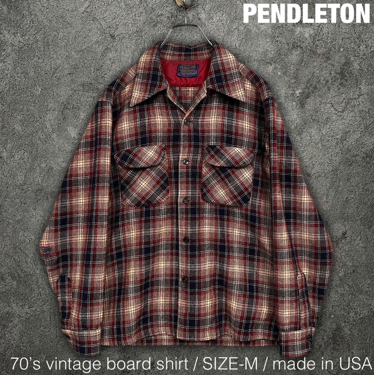 s ビンテージ PENDLETON オープンカラー ボードシャツ USA製 ペン