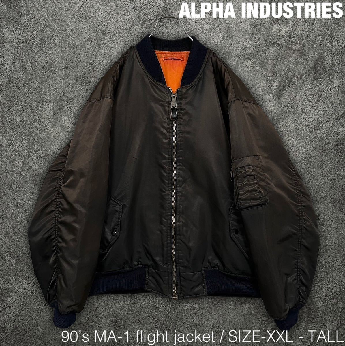 セール】 XXL フライトジャケット MA-1 90s INDUSTRIES ALPHA アルファ