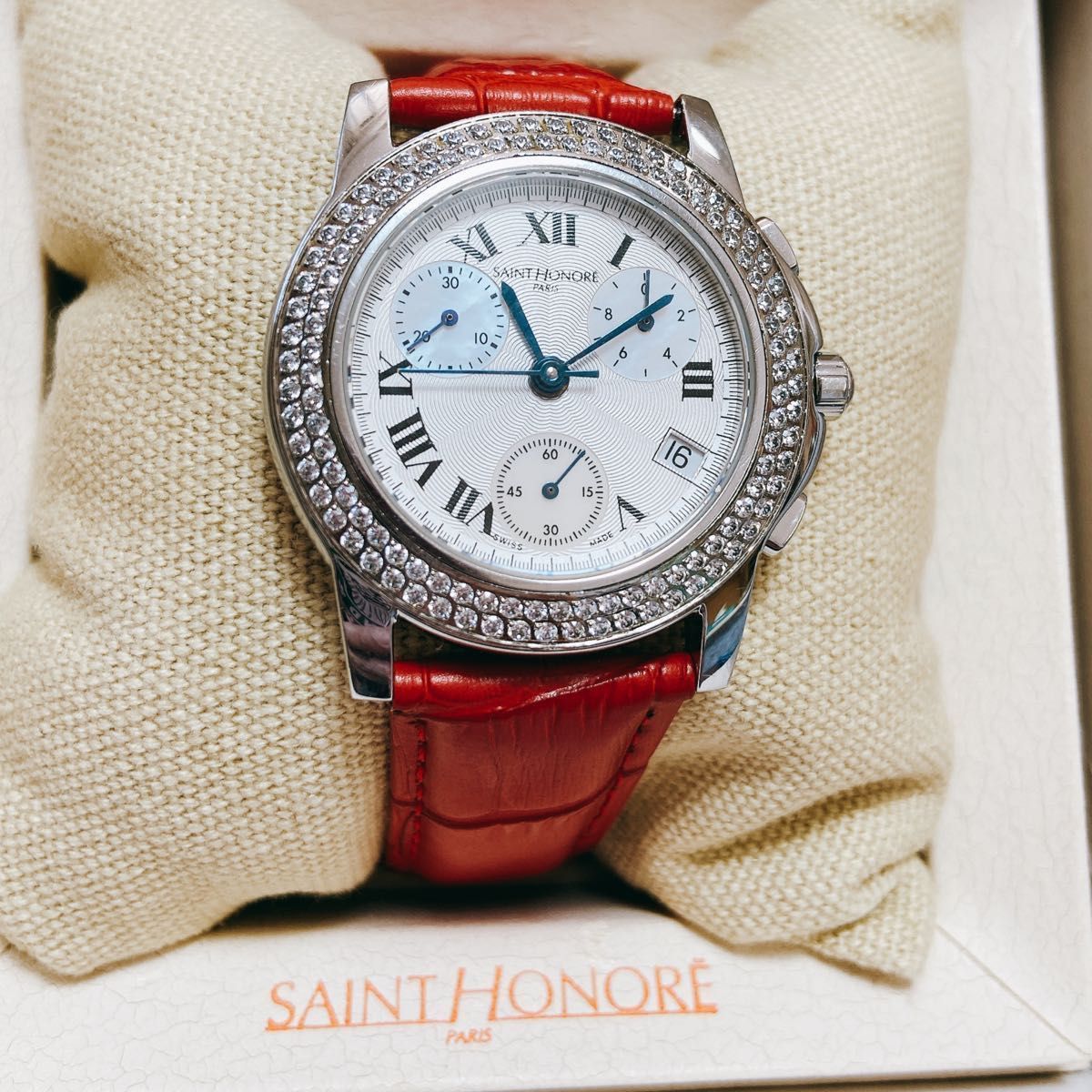 フランス SAINT HONORE レディース ダイヤ 白蝶貝 クロノグラフ Yahoo